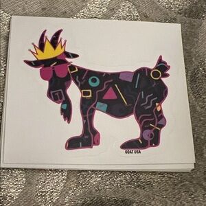 Colorful GOAT USA Sticker with Crown